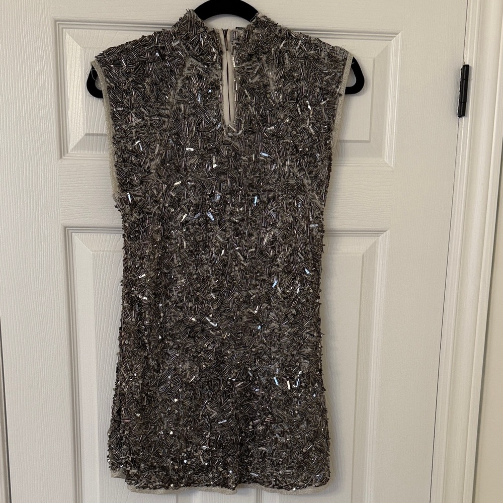 Zara Silver Textured Sleeveless Top - Picture 4 of 5